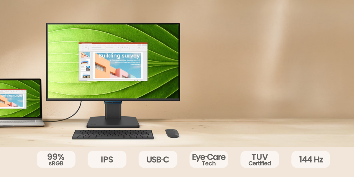 BenQ GW2490C | 23,8'' IPS 144hz 1 BenQ GW2490C ev ofis monitörü önden görünüm