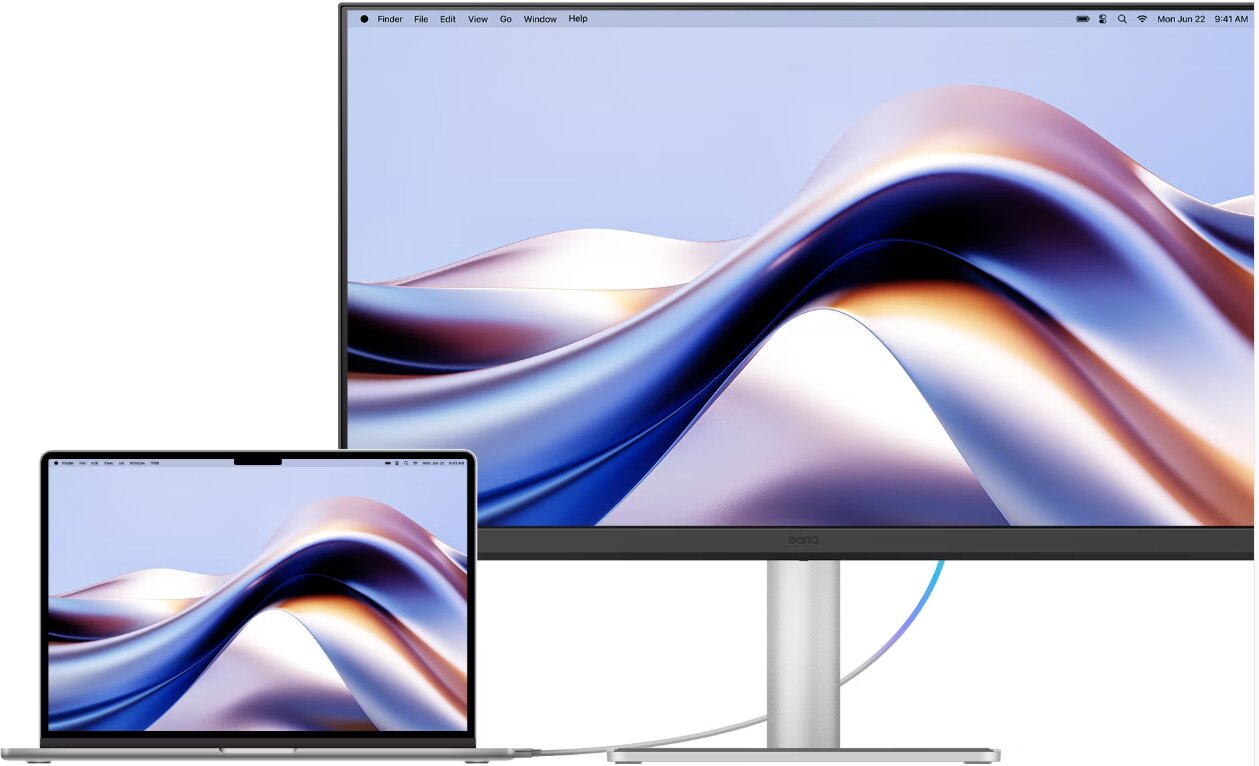 BenQ MA320UG 32” I 4K 120Hz Nano Gloss Macbook Monitörü 2 MacBook ile doğru renk eşleşmesi