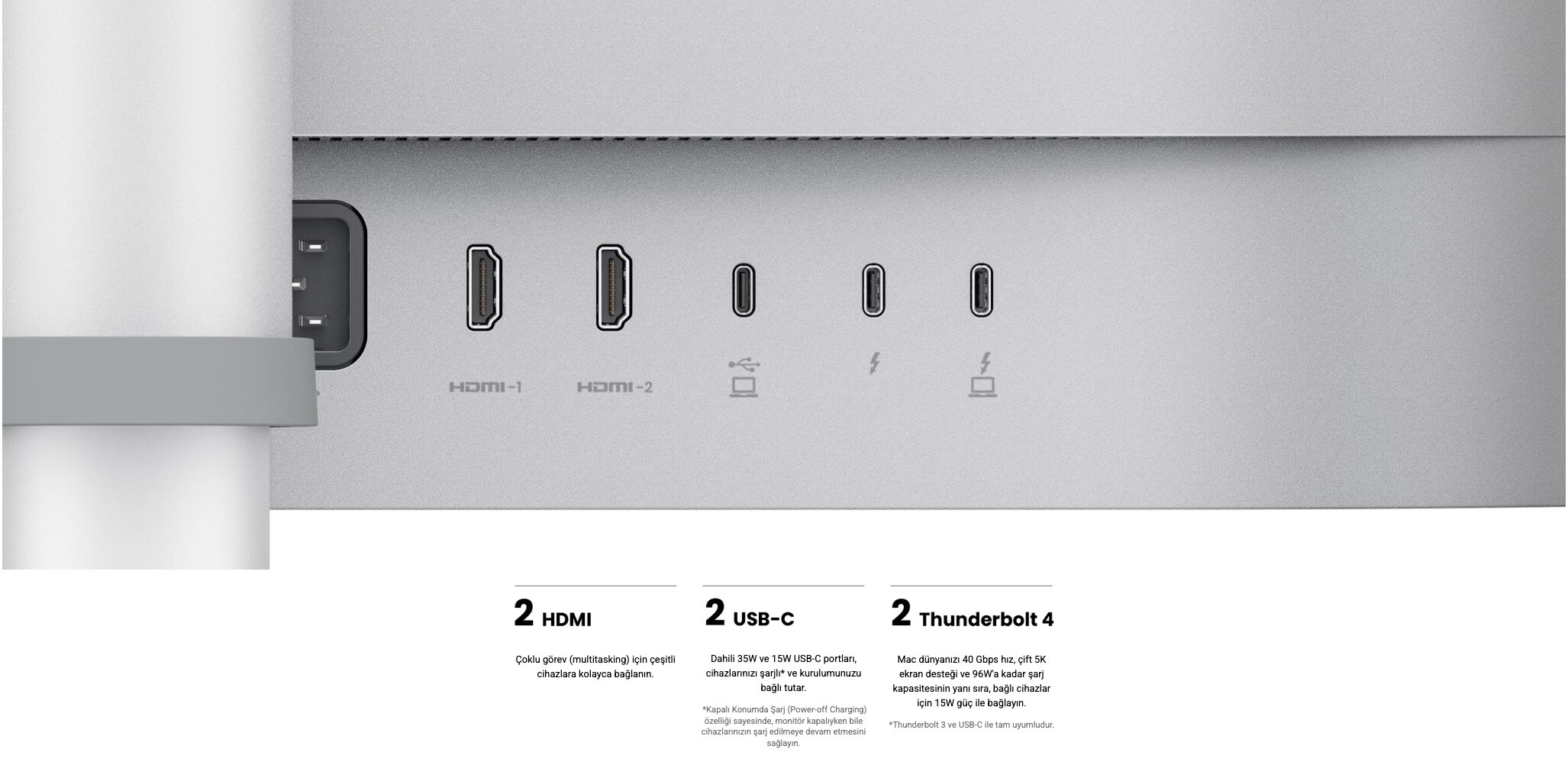 BenQ MA320UG 32” I 4K 120Hz Nano Gloss Macbook Monitörü 7 MA320UG ile Apple cihaz bağlantıları