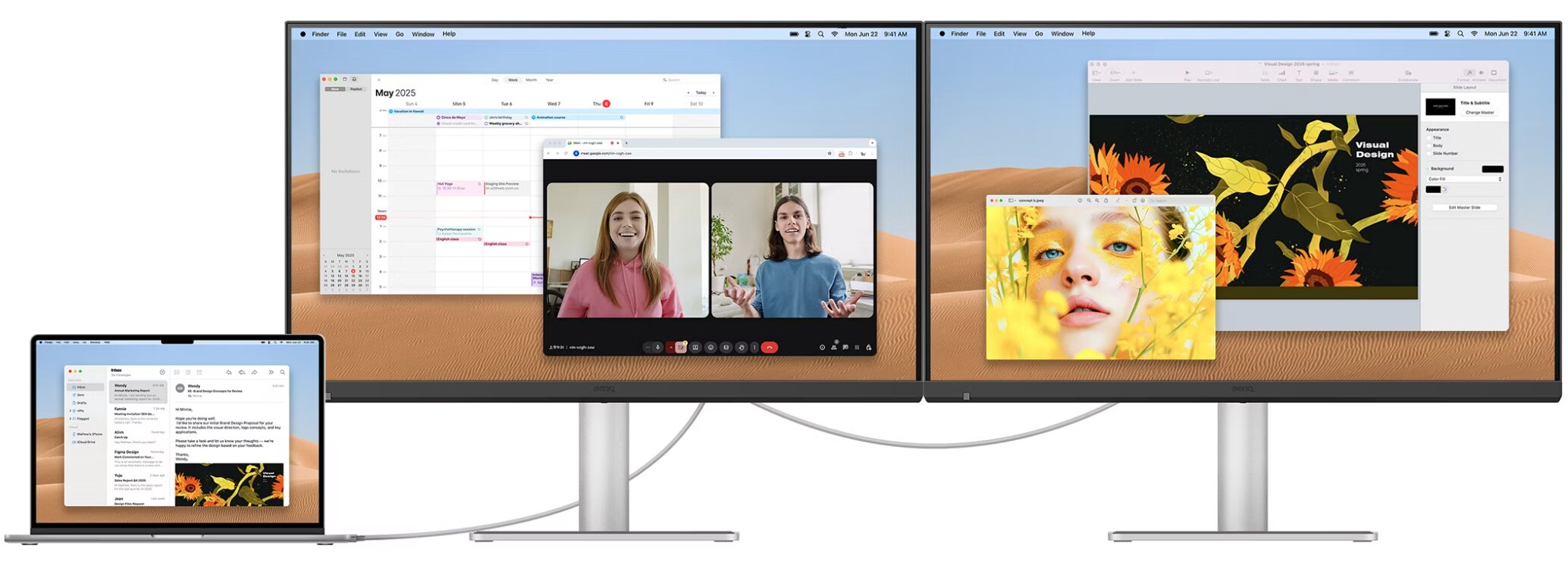 BenQ MA320UG 32” I 4K 120Hz Nano Gloss Macbook Monitörü 8 Daisy Chain ile çift 5K ekran desteği